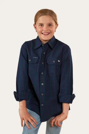 Newbury Kids Full Button Work Shirt - Navy