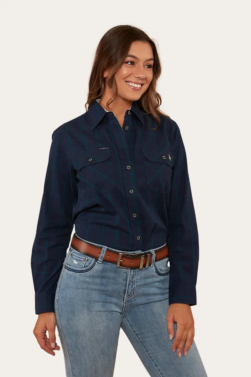 Northcliff Womens Full Button Work Shirt - Navy