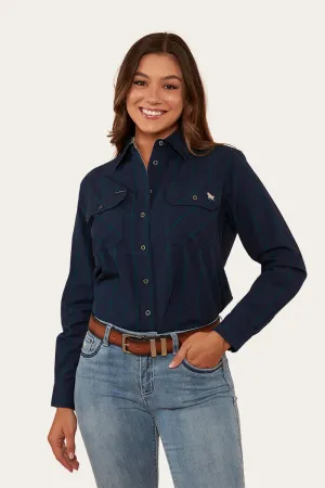 Northcliff Womens Full Button Work Shirt - Navy