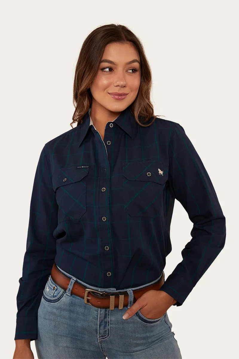 Northcliff Womens Full Button Work Shirt - Navy