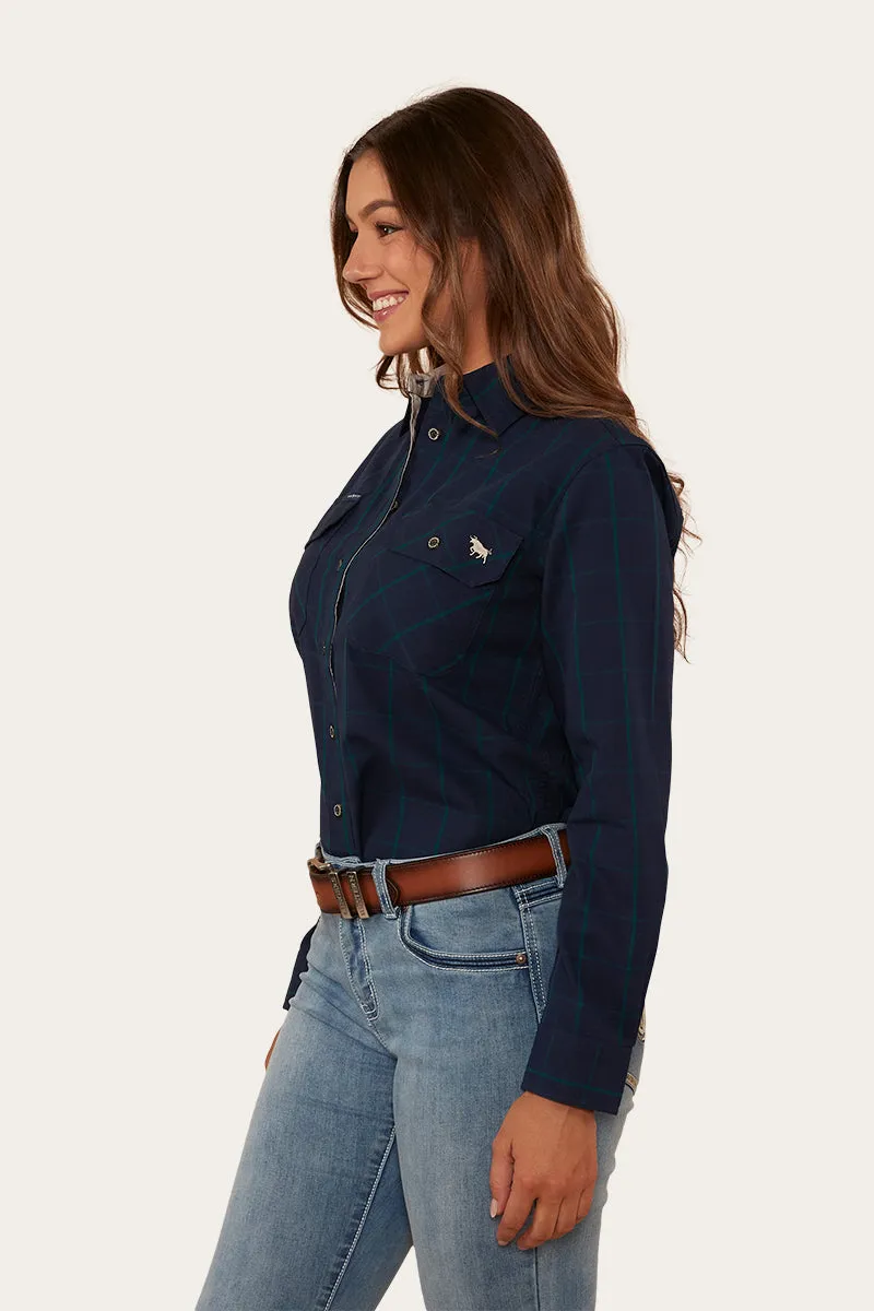 Northcliff Womens Full Button Work Shirt - Navy