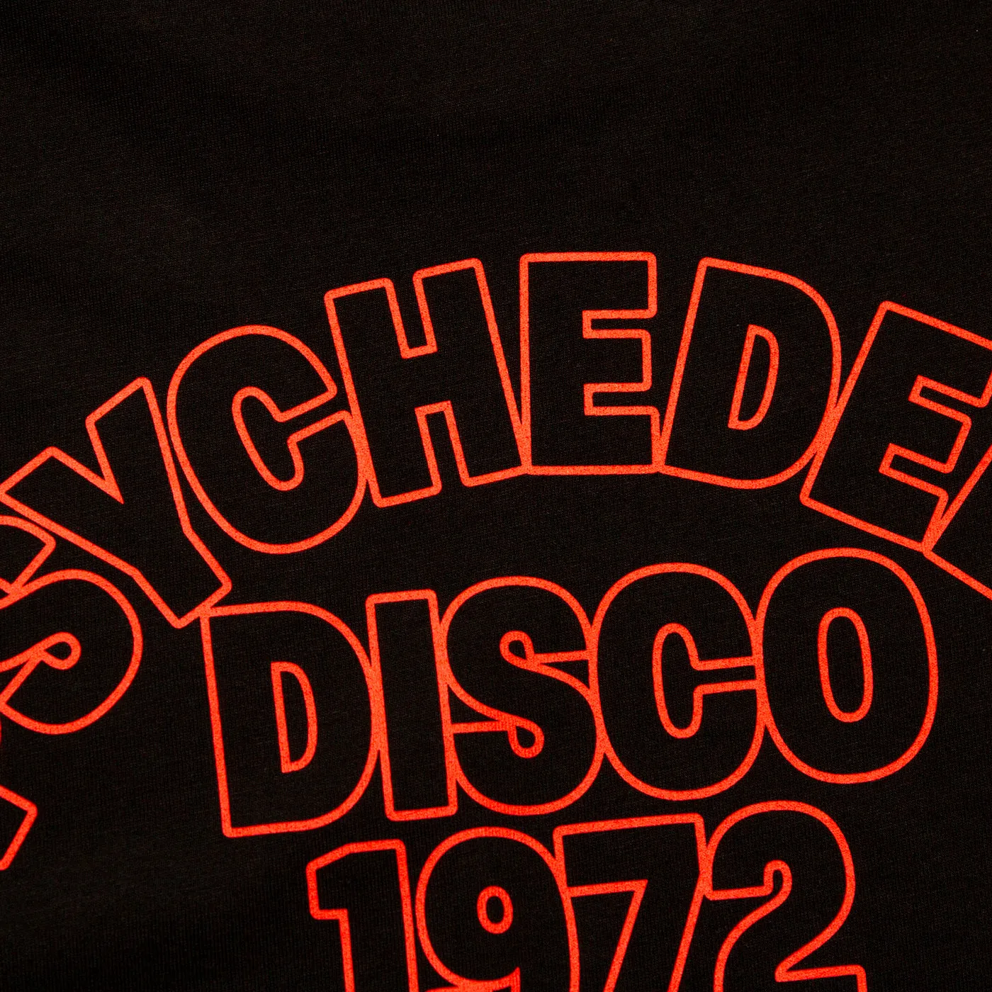 Outline 1972 Psychedelic Disco Back Print - Oversized Tshirt - Black