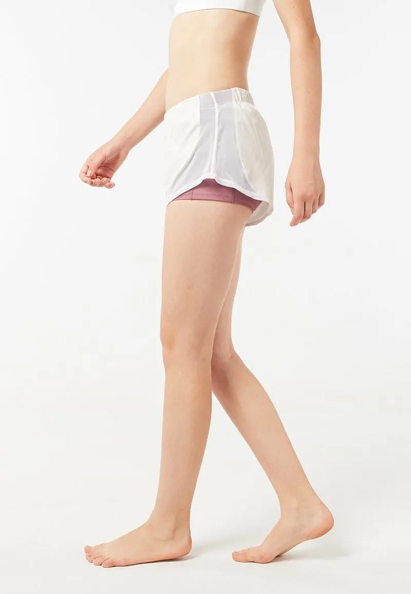 Overlay Curved Mesh Shorts (White) | XS,XL,2XL Only