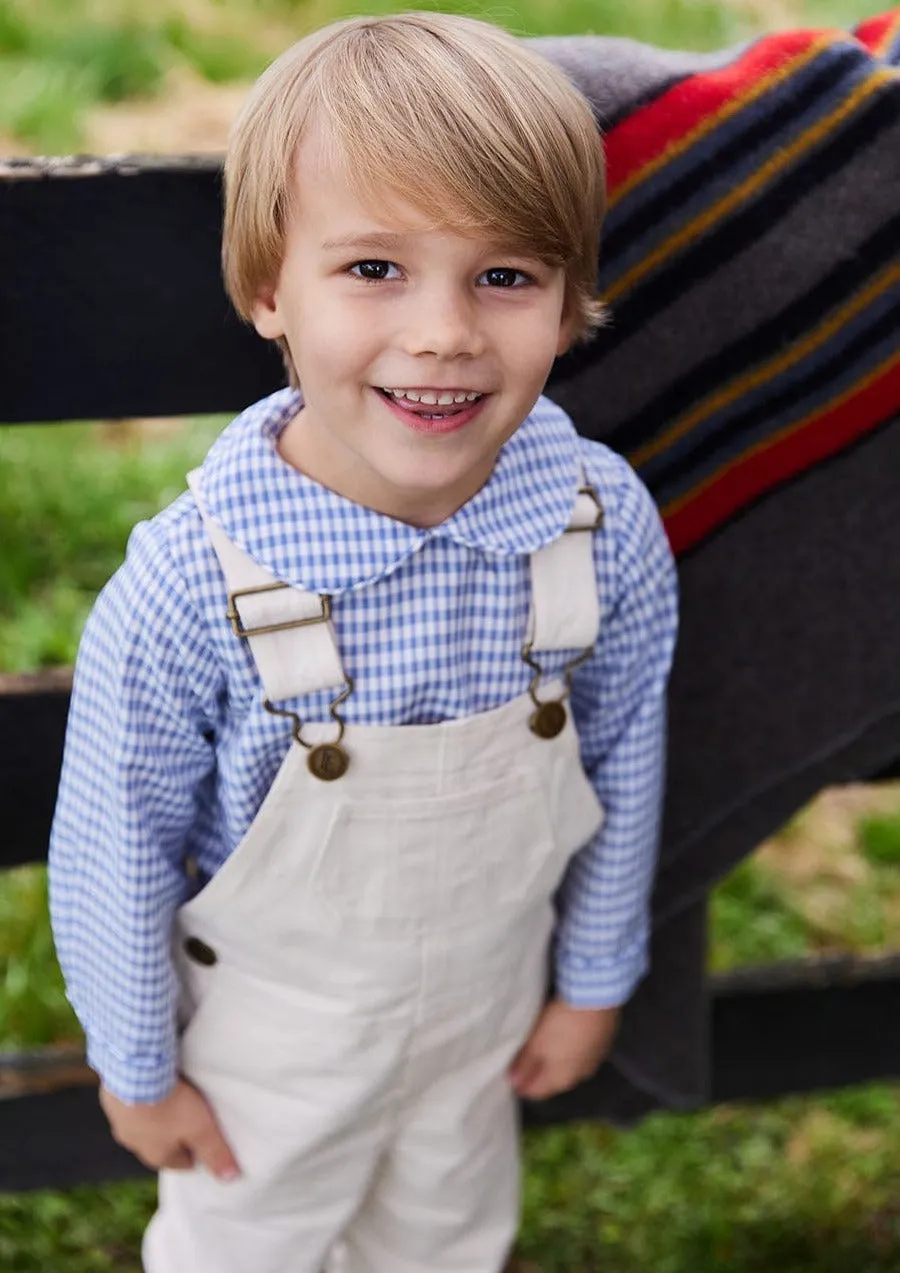 Peter Pan Shirt - Gray Blue Gingham