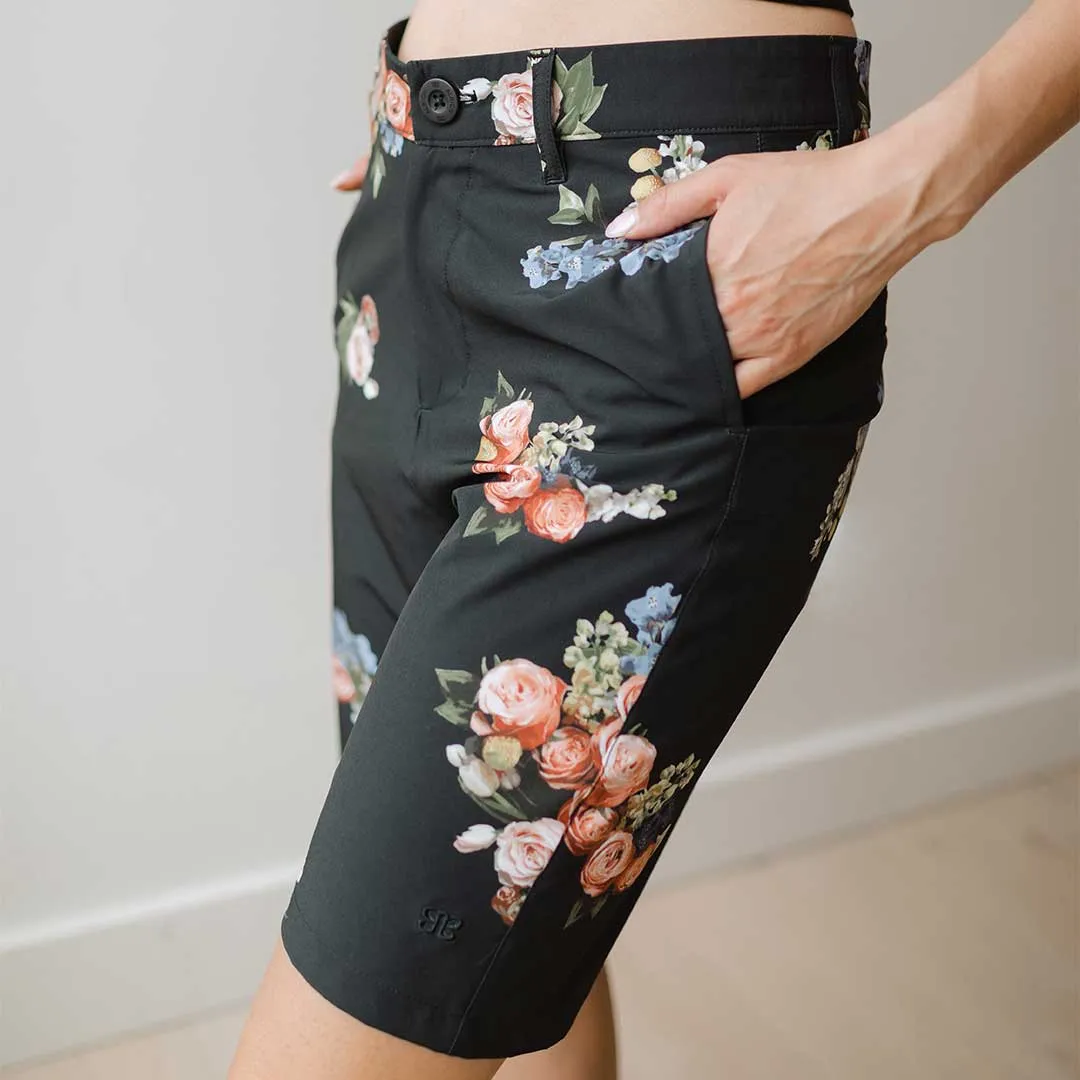 Rose Black Bermuda Shorts