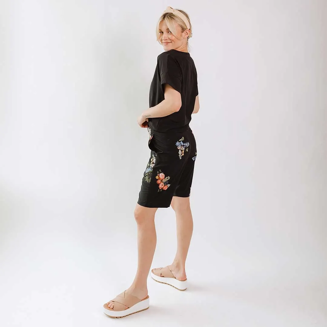 Rose Black Bermuda Shorts