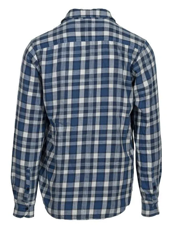 Schott NYC - Long Sleeve Cotton Slub Weave Work Shirt in Blue