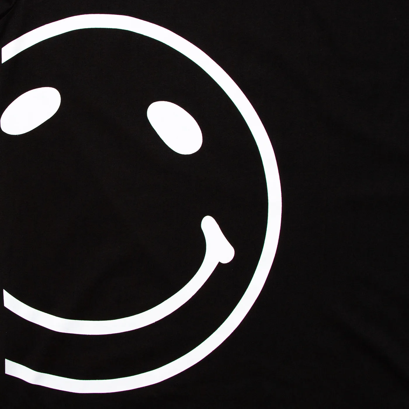 Side Smiley Back - Oversized Tshirt - Black