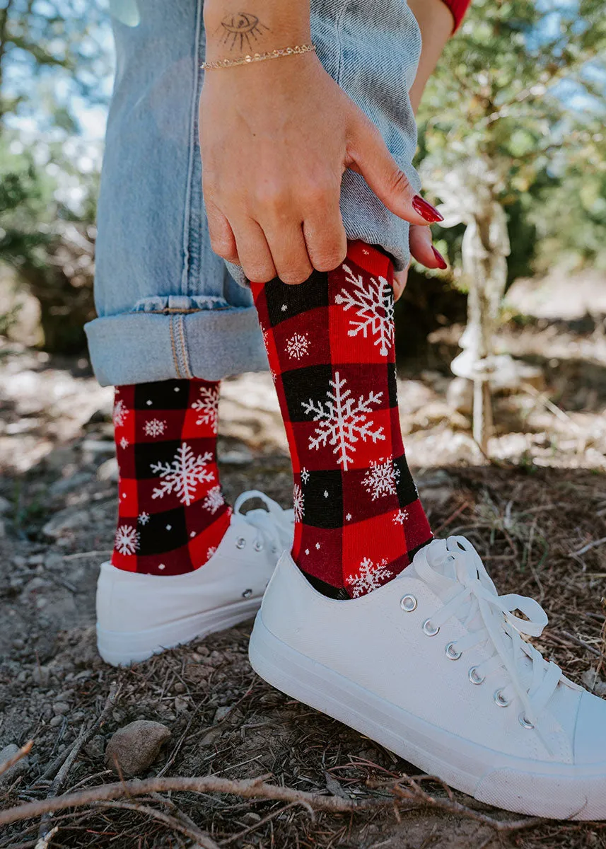 Snowflake Plaid Women's Socks