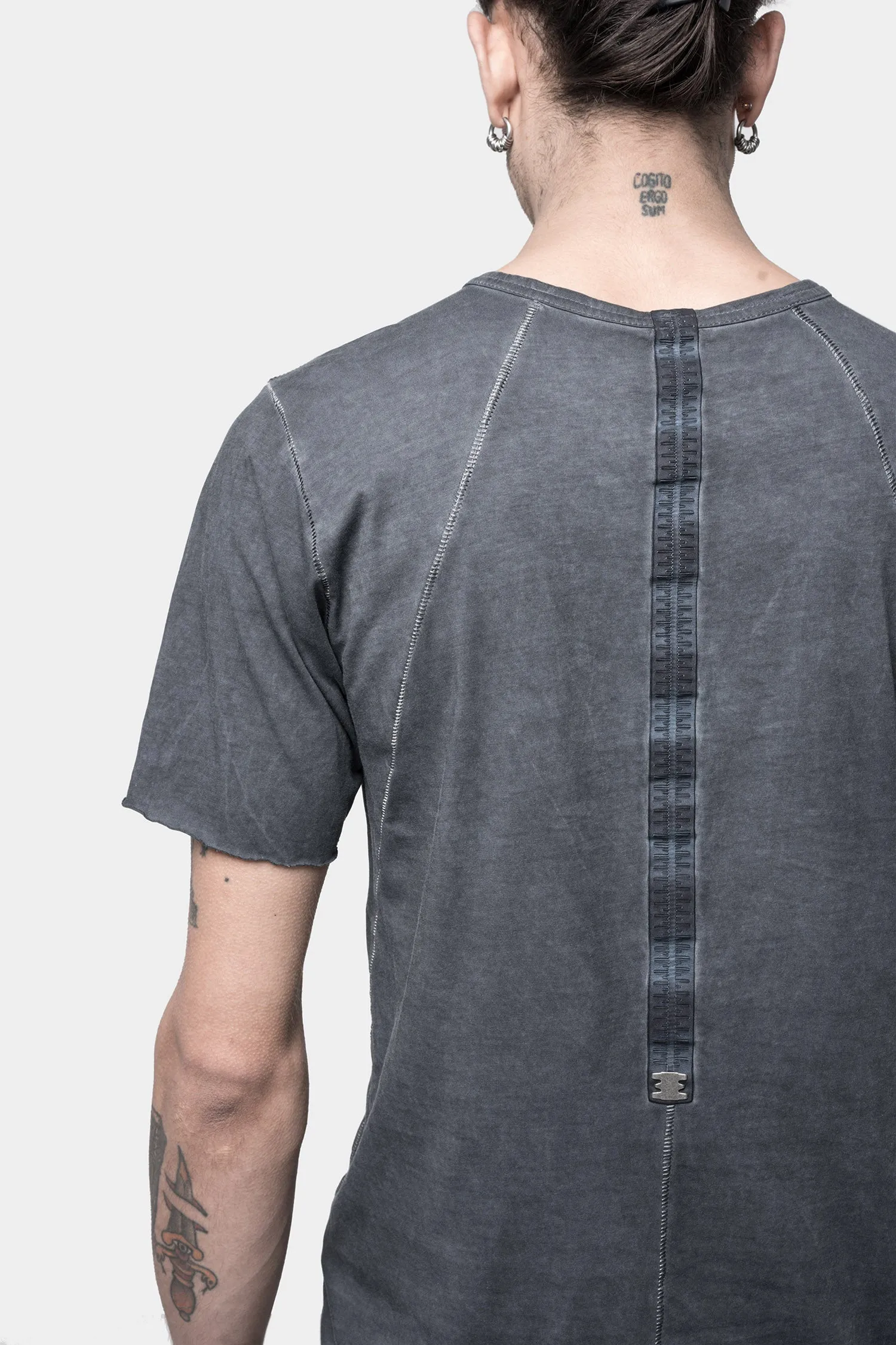 Staple spine detail t-shirt, Petrole