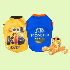 Super Saver Pack of 2 T-shirts & Toy Playful