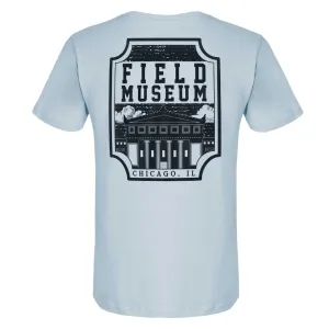 Unisex Dino Field Museum Badge T-Shirt - Light Blue