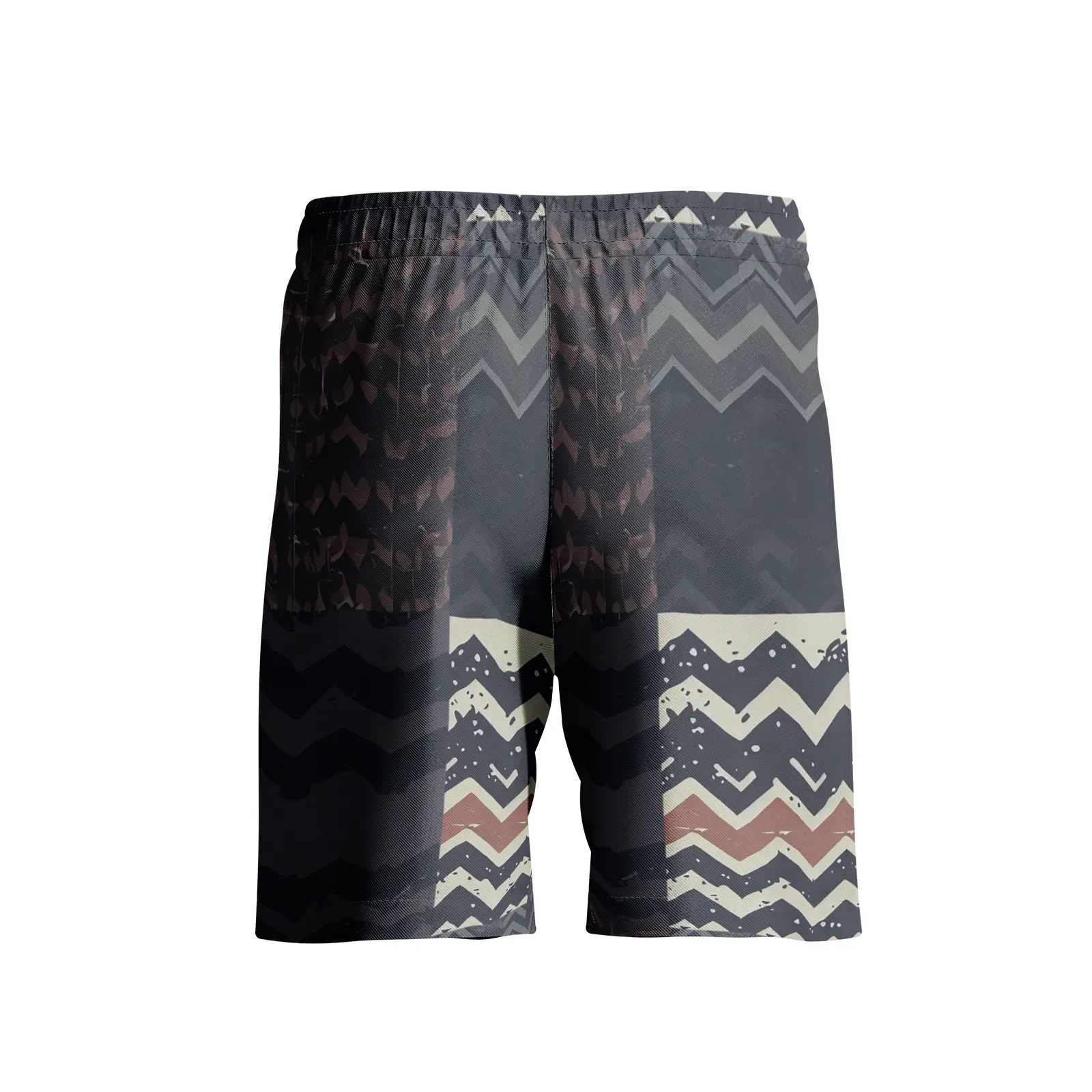 Vampire Art Grunge Patchwork Men's Beach Shorts - Herringbone and Chains