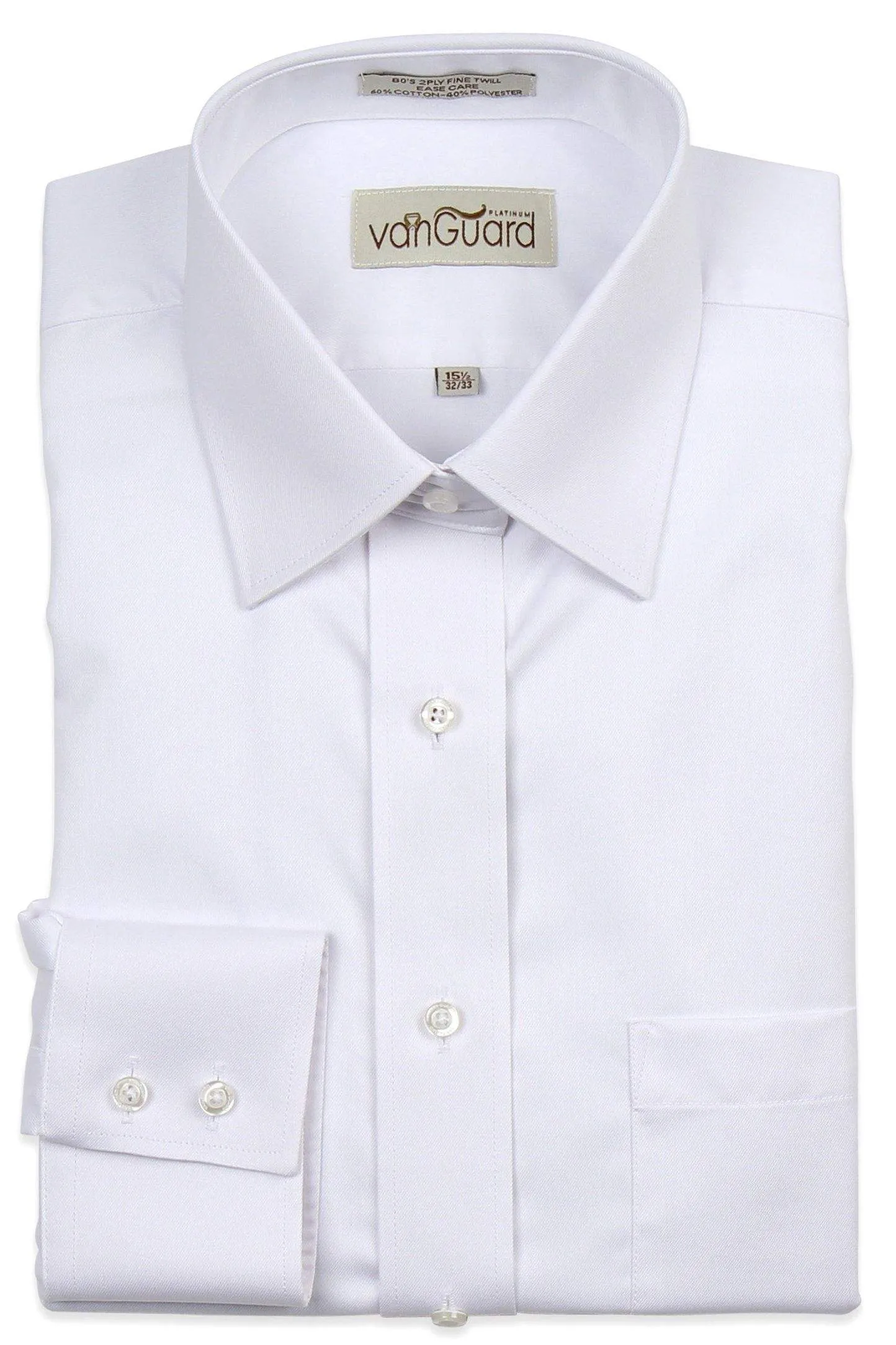 Van Guard Twill Mens White Shirt Chassidisch (Right Over Left) - Boys