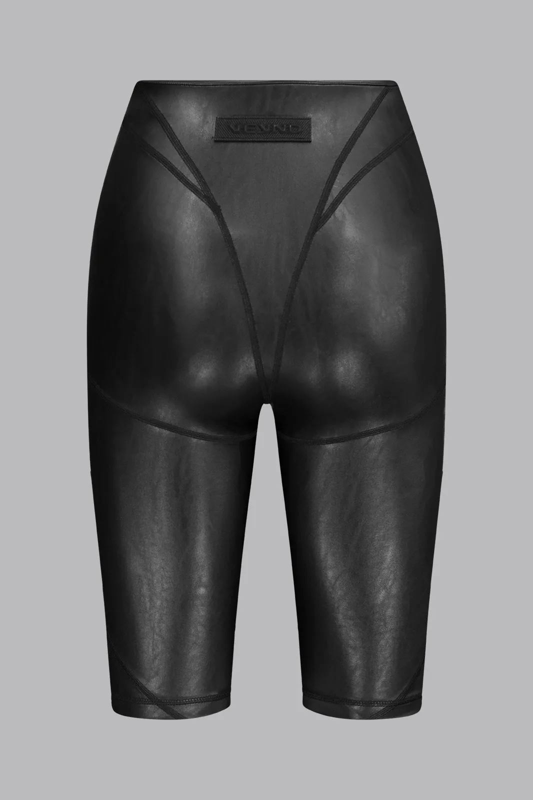 V_GAN 8.5" LEATHER SHORTS - Black