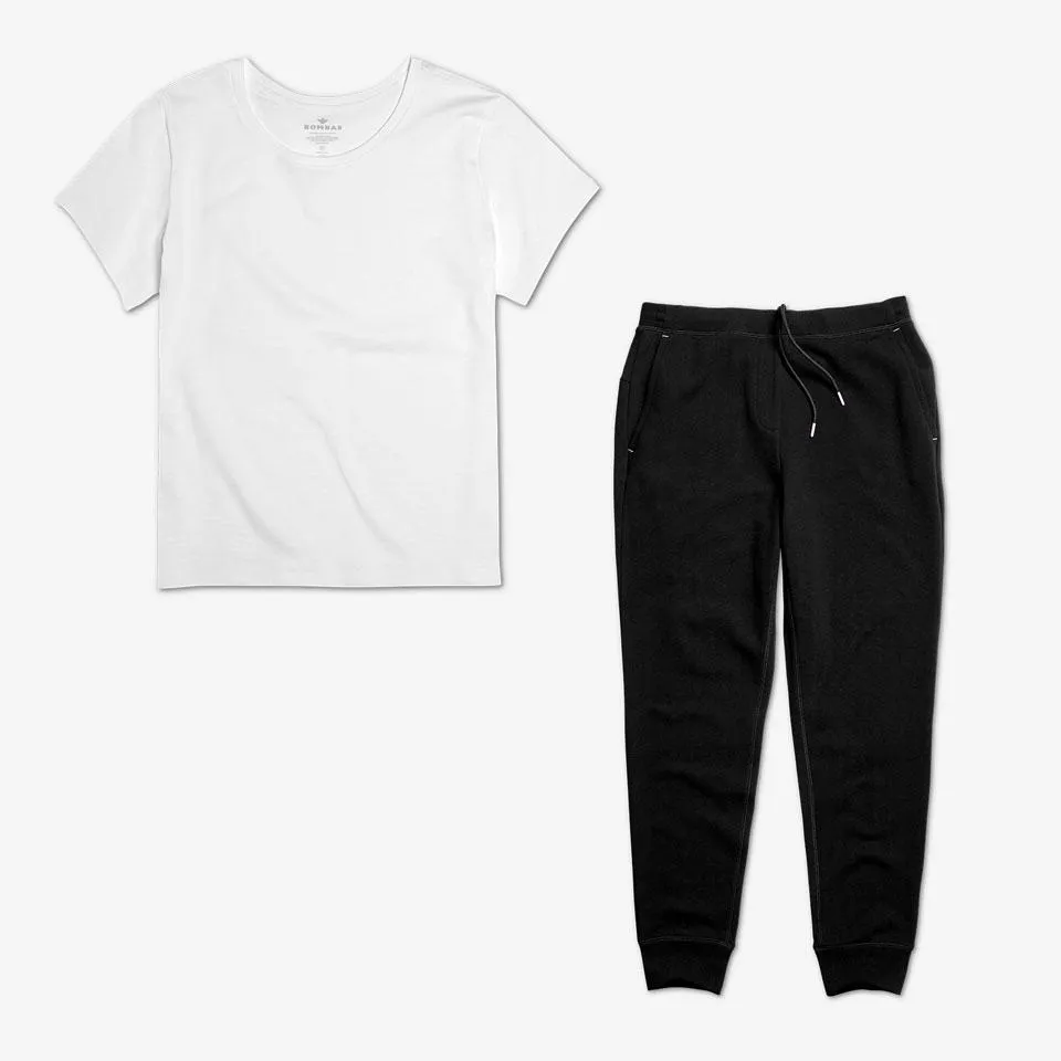 Women's Crew Neck T-Shirt & Sweatpants 2-Pack